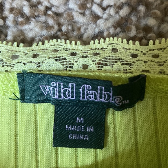 Cropped, neon green/yellow Wild Fable tank-top, size M - Picture 2 of 3